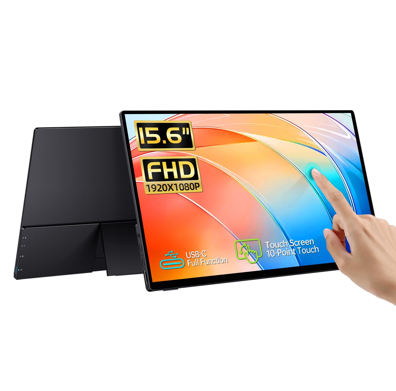 15.6'' Portable Monitor Touchscreen, FHD IPS Touch Screen with